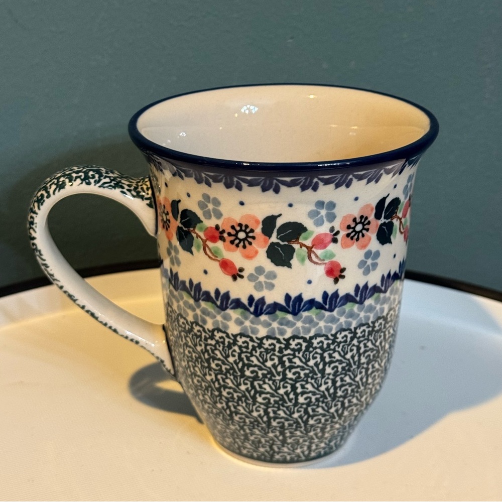 Polish Pottery Bistro Mug - 16 OZ - Cherry Blossom 🌸 - Picture 4 of 9